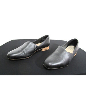 Collection By Clarks Black Leather Slip On Loafers Shoes Women Sz 9 M